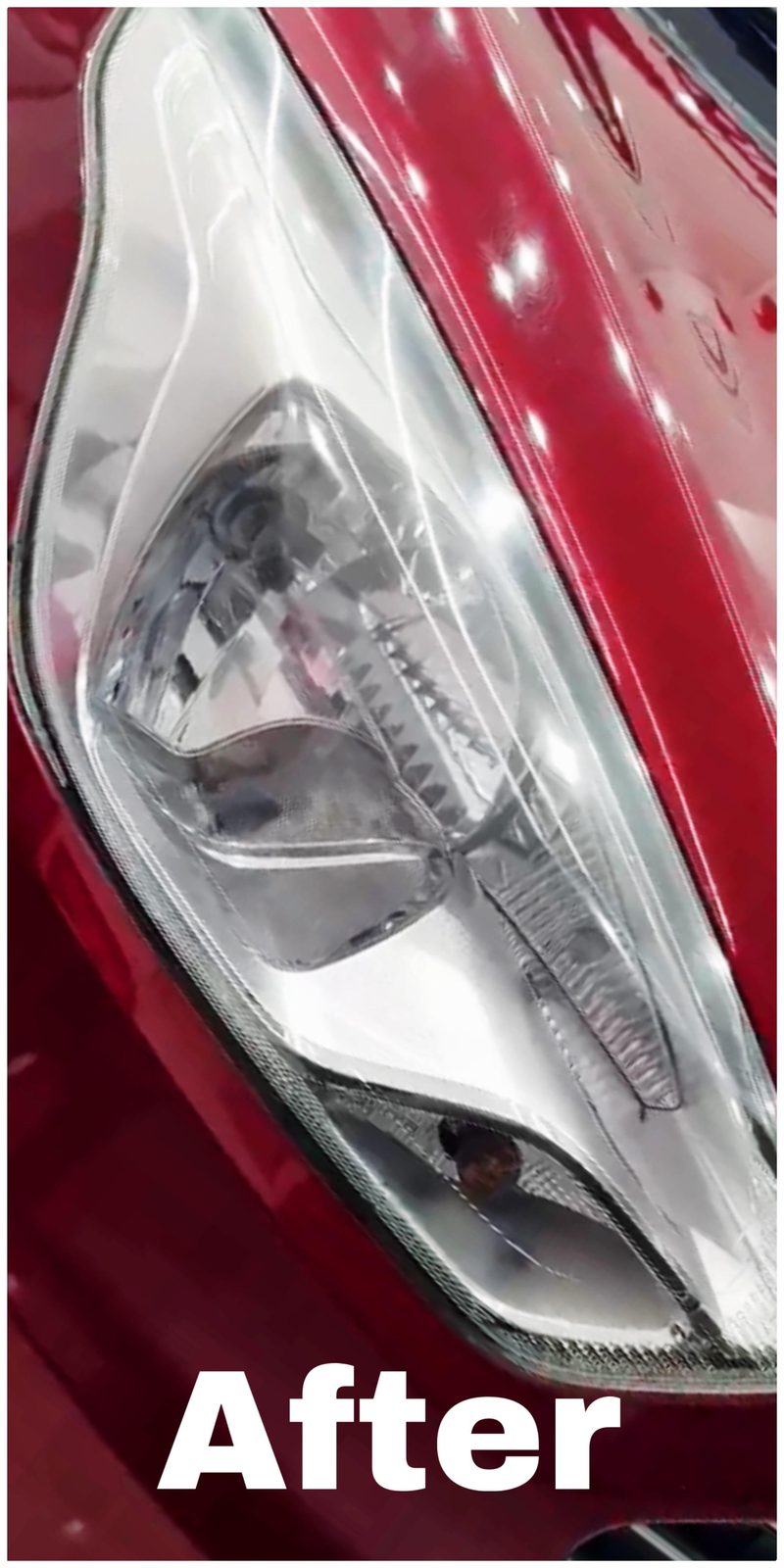 Restored, crystal-clear headlight lens