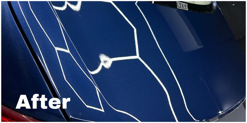 Swirl-free glossy paint finish after paint correction